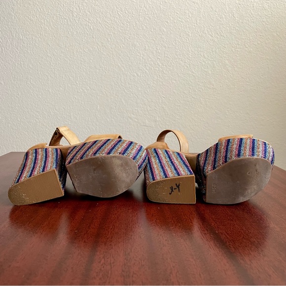 Jeffrey Campbell Disco Multicolored 1970s Platform Sandals - Picture 6 of 13